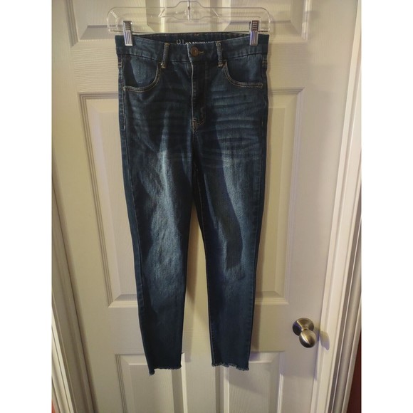 No Boundaries Girls Jeans Size 7 Blue Skinny Junior Cropped - Picture 2 of 10